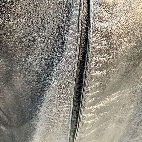 VINTAGE BLACK LEATHER JACKET by COLEBROOK SIZE XL - Picture 4 of 6